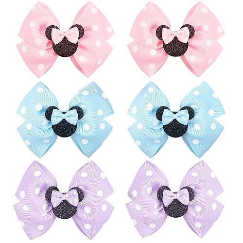 3 pares de orejas de ratón, pinzas para el cabello, lindos lazos de ratón, orejas de ratón, accesorios para el cabello para mujeres y niñas, para