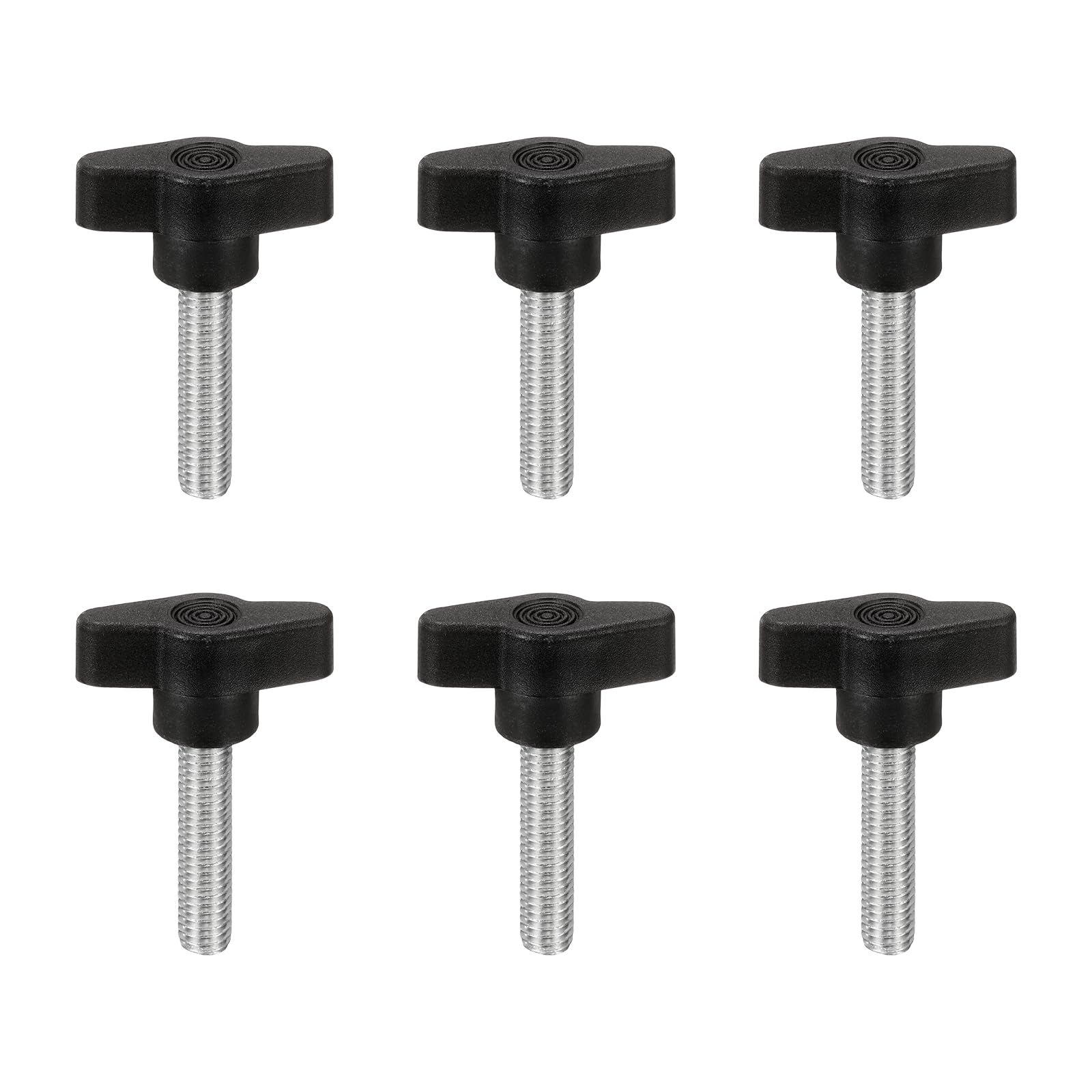 PATIKIL M8 x 35mm Tee Wing Thumb Screws, 6Pcs Carbon Steel Mechanical Handle Bolt Thumb Screws for Remove Replace Hand Clamping Tightening Knobs Power Supply, Black โ image 1