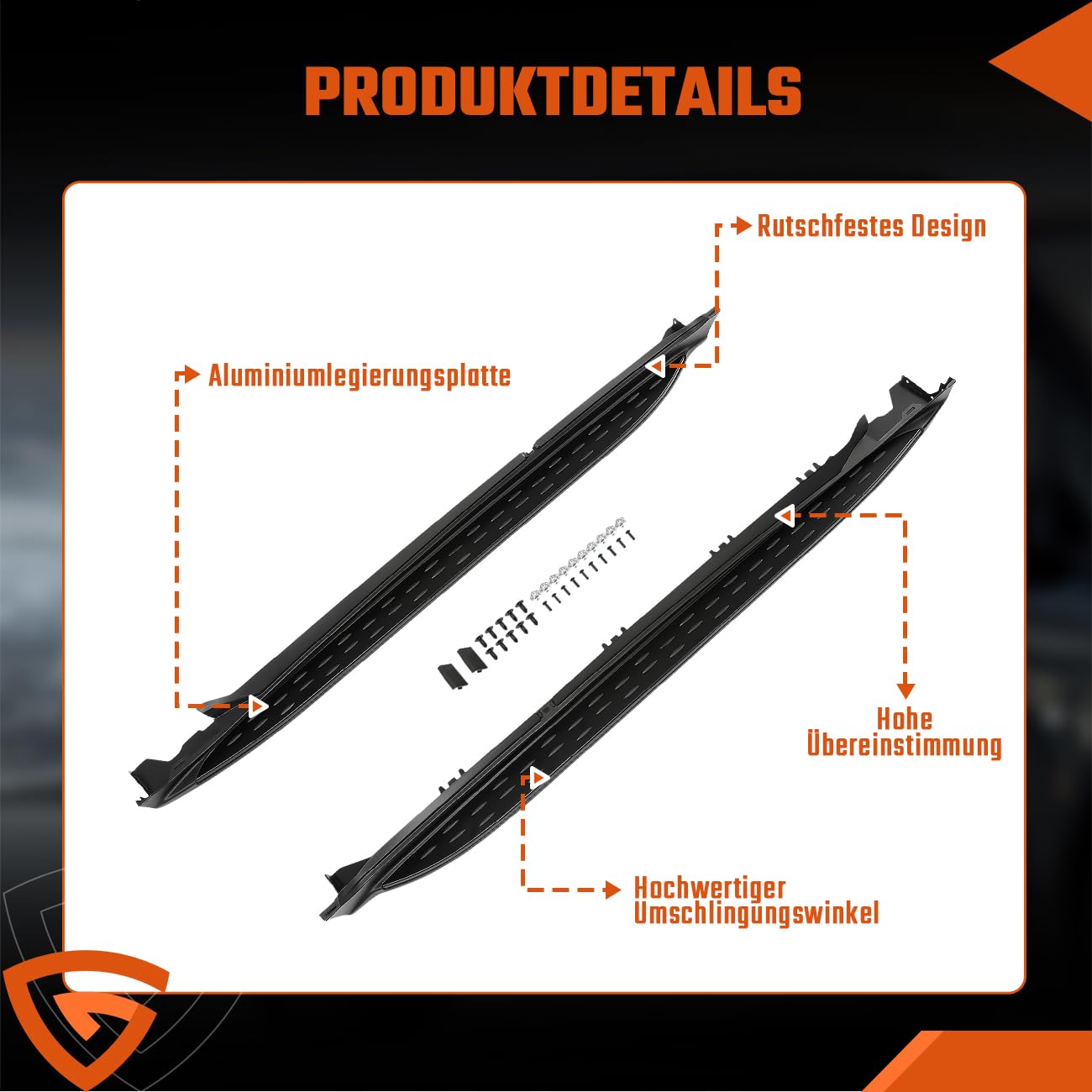 Trittbretter Seitenbrett Set Kompatibel mit Mercedes Benz GLC X253 C253 2015-2022, Belastbar bis 360KG, Seitenschweller mit Halterung, Aluminium Schweller, rutschfest, robust, Links & Rechts