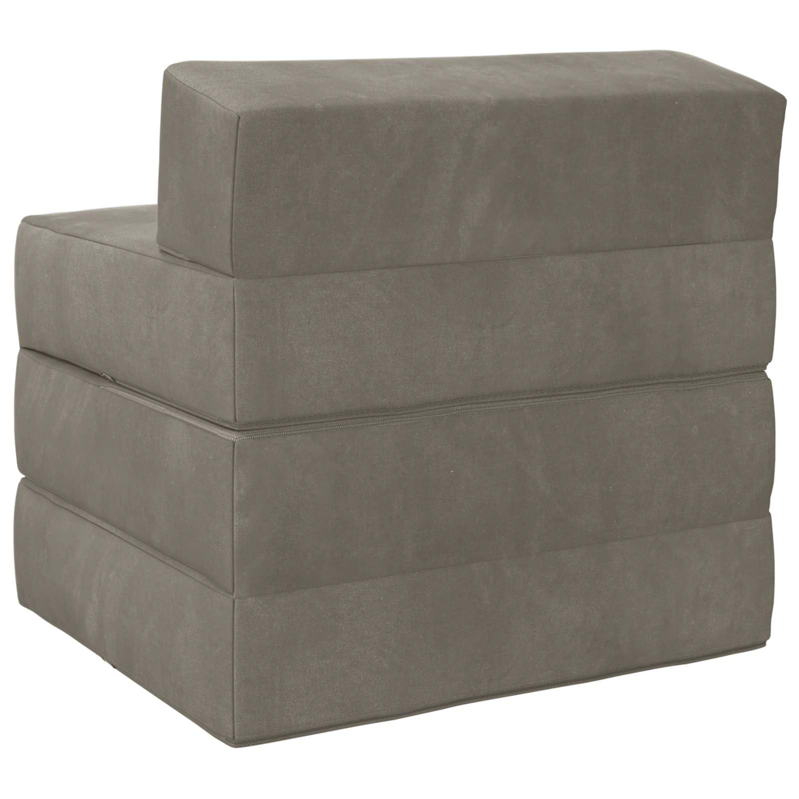 Sofa składana łóżko jasnoszara 200 x 70 x 15 cm aksamit