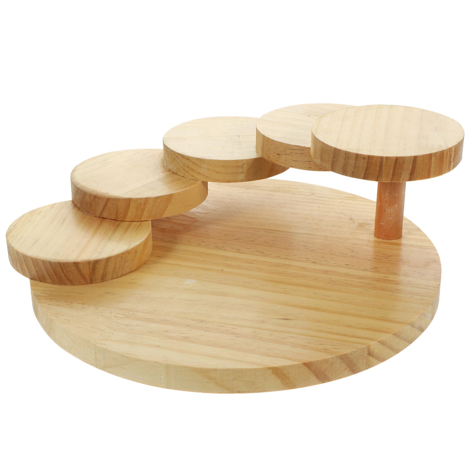 Luxshiny Japanese Wood Sushi Serving Tray Rotating Steps Meat Dish  Sashimi Platter for Restaurant Serving