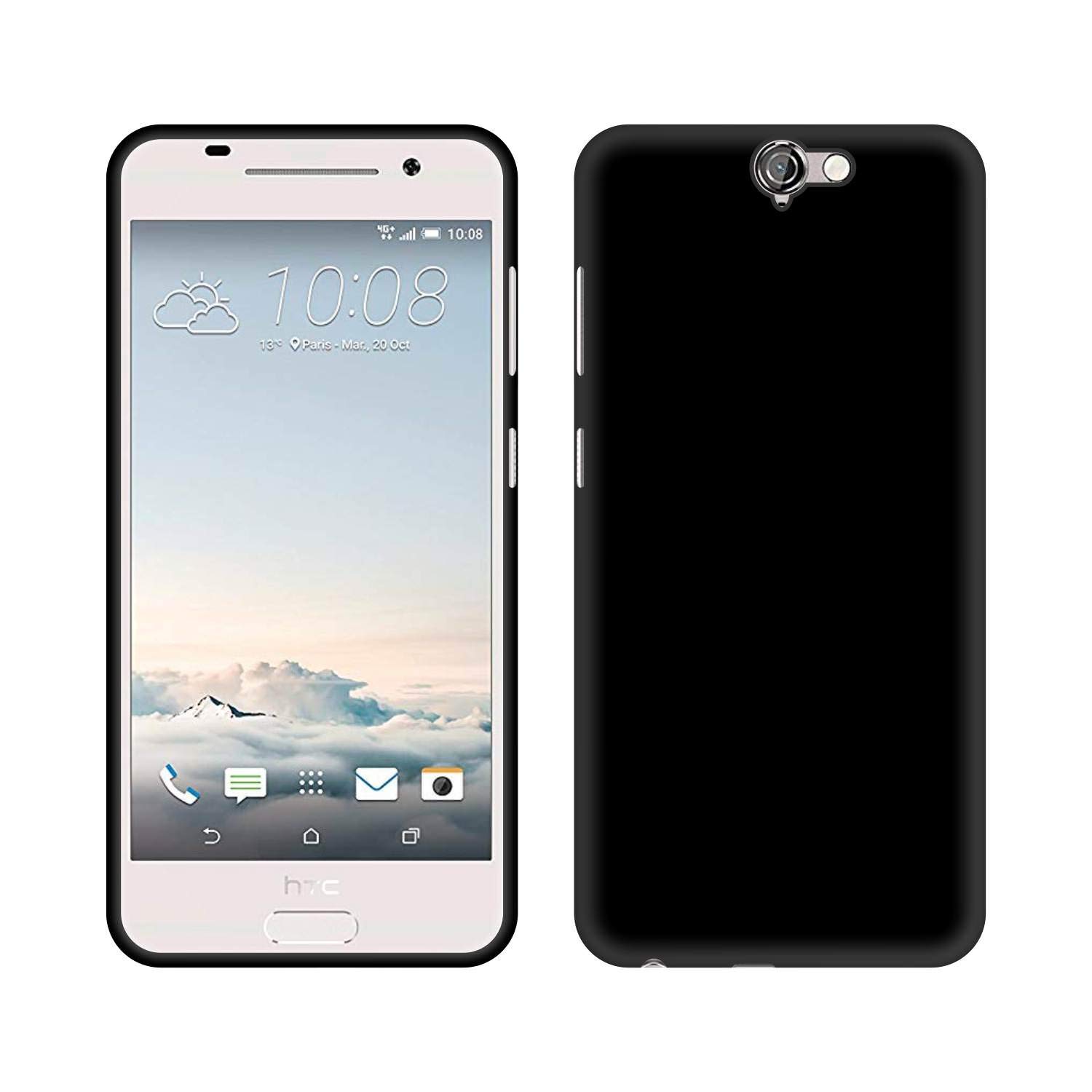 Case Creation Plain Soft case for HTC One A9, 100% Black Flexible Soft Black Border Corner Protection Case Back Cover for HTC One A9 (Matte Black)