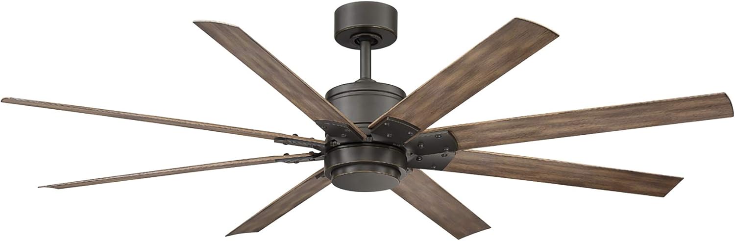 Renegade Smart Indoor and Outdoor 8-Blade Ceiling Fan 52in Oil Rubbed Bronze Barn Wood with 2700K LED Light Kit and Remote Control worksworks with Alexa and iOS or Android App