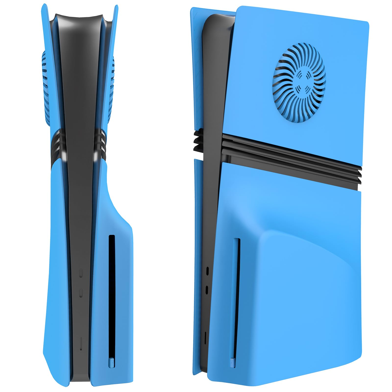 Cover Plates for PS5 Pro Disc Edition Console with Cooling Vent Precision Fit Easy to Install Matte Blue