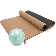 Cork Yoga Mat 4mm Thick Cushioning High Density Natural Rubber Pilates Exercise Pad with Carrying Strap 72 x 26 Inch for Home Gym
