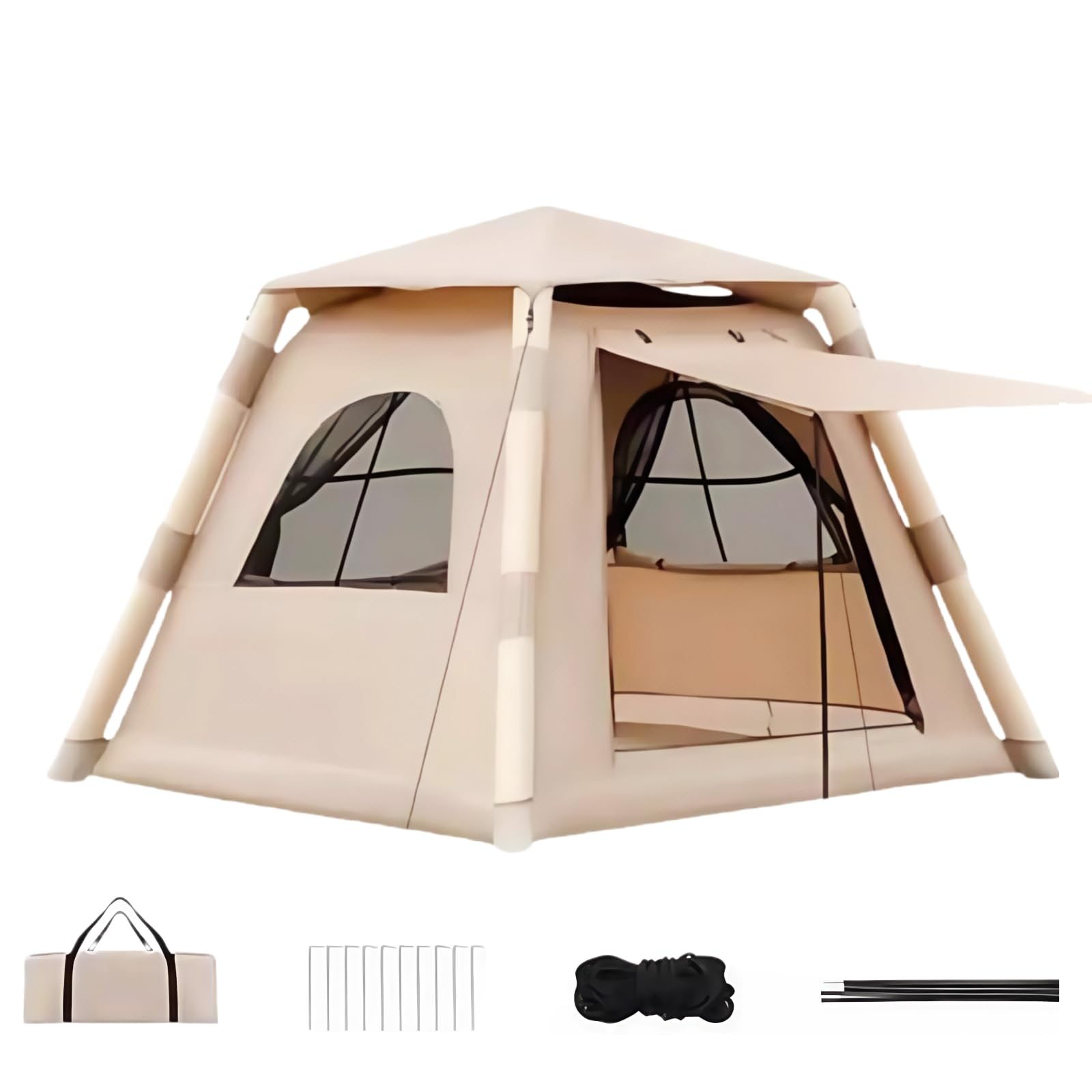 Amazon.co.jp: 空気注入式テントハウス、空気ポンプ付き、2~4人用