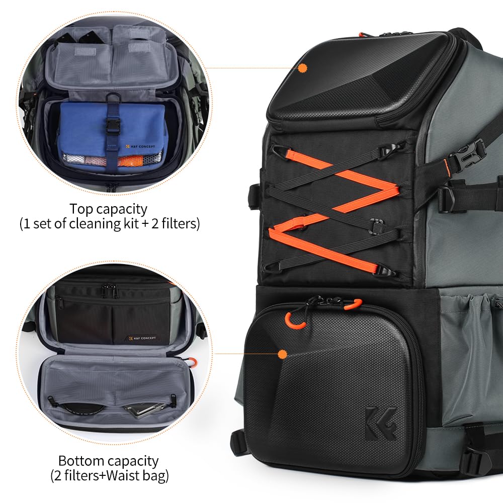 K&F CONCEPT Camera Bag EVA Waterproof 2 in 1Camera Backpack Shoulder Bag 32L Large Capacity with Rain Cover Storage for 15.6" Laptop for Photography 1