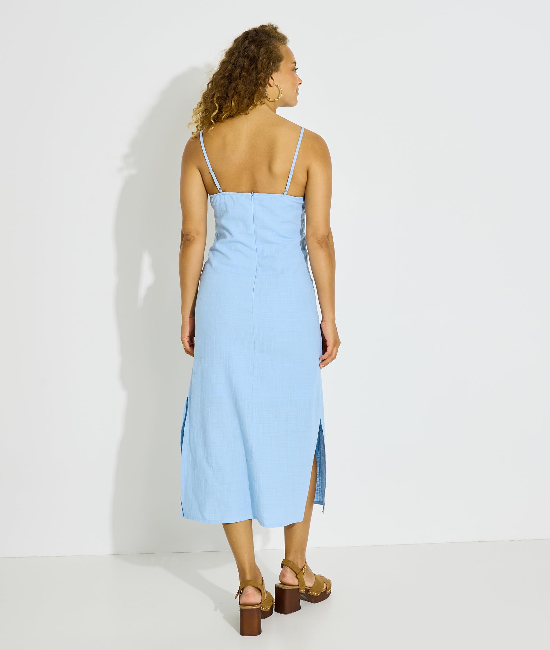 Grain de Malice Robe Longue Unie à Fines Bretelles
