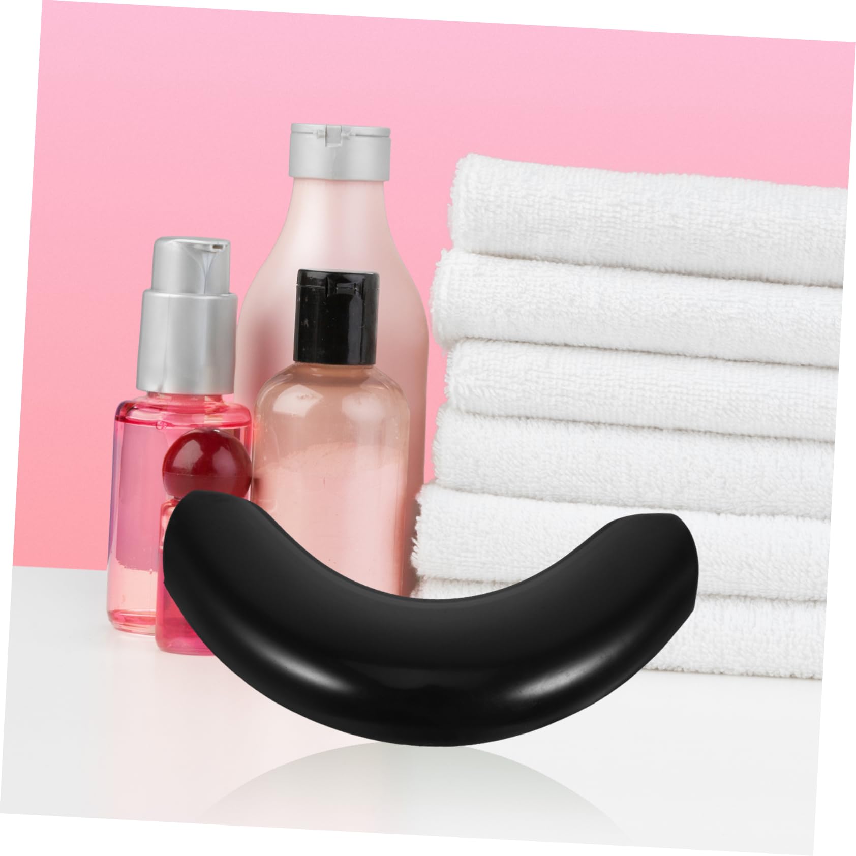 Reposacabezas Diseño y Cómodo de Silicona para Lavabo de Champú Negra para Lavar el Cabello Almohada Curva Minimalista y Elegante