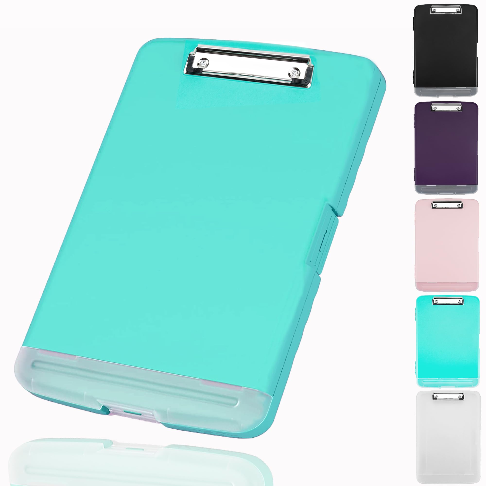 Clipboard with Storage Plastic A4, Clipboards Storage Box with Separate Pen Compartment, Perfect for Office School Medical Personnel Industrial Driver Paperwork (Blue)