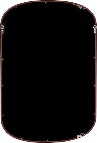 Miniatura 7 de Kate and Laurel Talma - Espejo de pared ovalado arqueado 24 x 36 nogal oscuro espejo de cápsula de transición con marco de madera maciza de álamo y