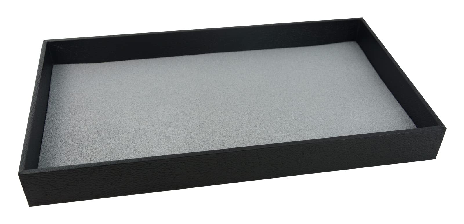 Box Displays Grey 38Mm Deep Wooden Presentation Display Tray With Velvet Flocked Foam Tray Liner To Display Jewellery Glasses Watches (Tray With Flocked Liner)