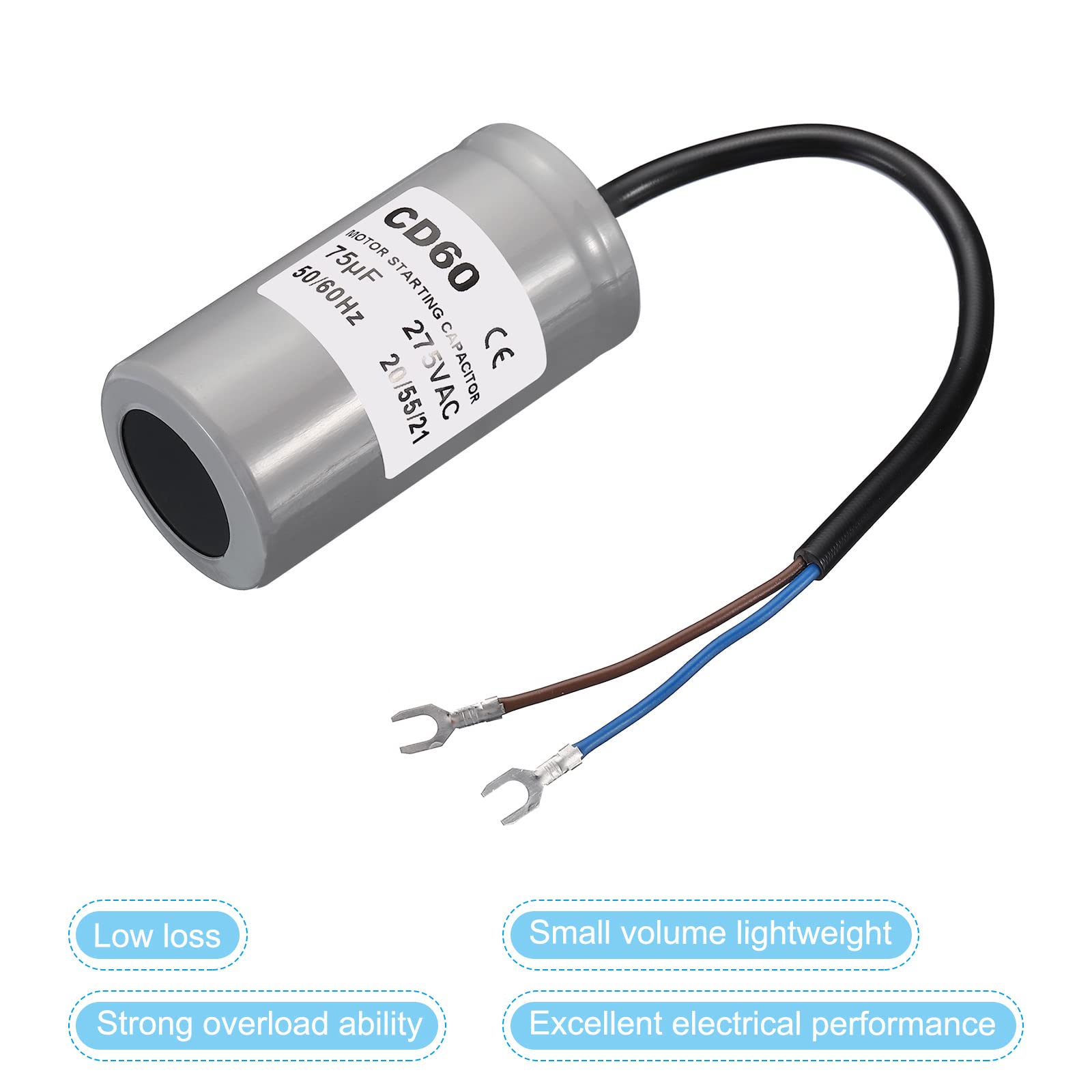 Cd60 Fonctionner Condensateur 2 Paquet 250Uf/Mfd 250VAC 15% Tolérance