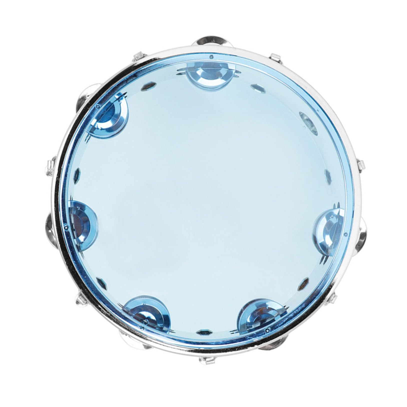 de Percusión de Doble con Aro de Acero Inoxidable y Cuerpo Abs Transparente Azul Instrumento para Adultos de Mano para Educación y Fiesta