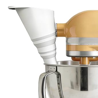 Silicone Pouring Shield for KitchenAid 4.5-5 Quart Tilt-Head Stand Mixer, 2-in-1 Splash Guard Bowl Cover with Removable Cup, Flour Funnel, Mixer Bowl Accessories Flour Funnel