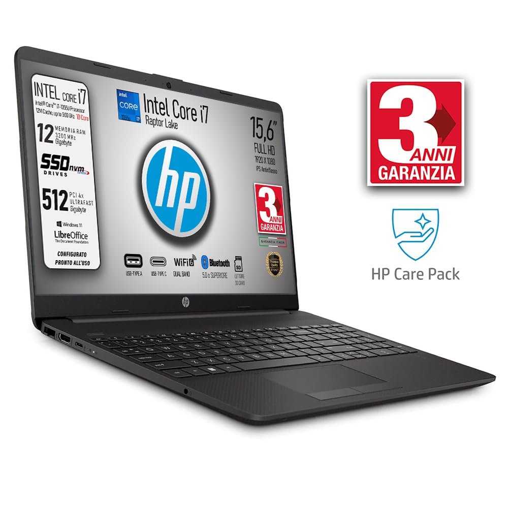 Laptop HP 250 G10 Intel Core i7-1355U - CPU veloce per lavoro e divertimento - Dettaglio