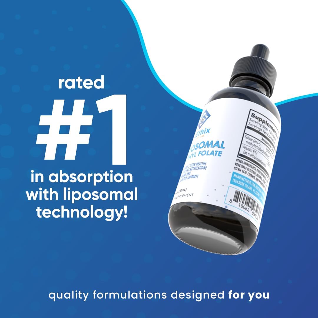 NuEthix Formulations B12 Liposomal with Methyl Folate Dietary Supplement, Bioactive B Vitamins to Support an Optimal Metabolism, 1 Fluid Ounce, 30 Servings - Image 3