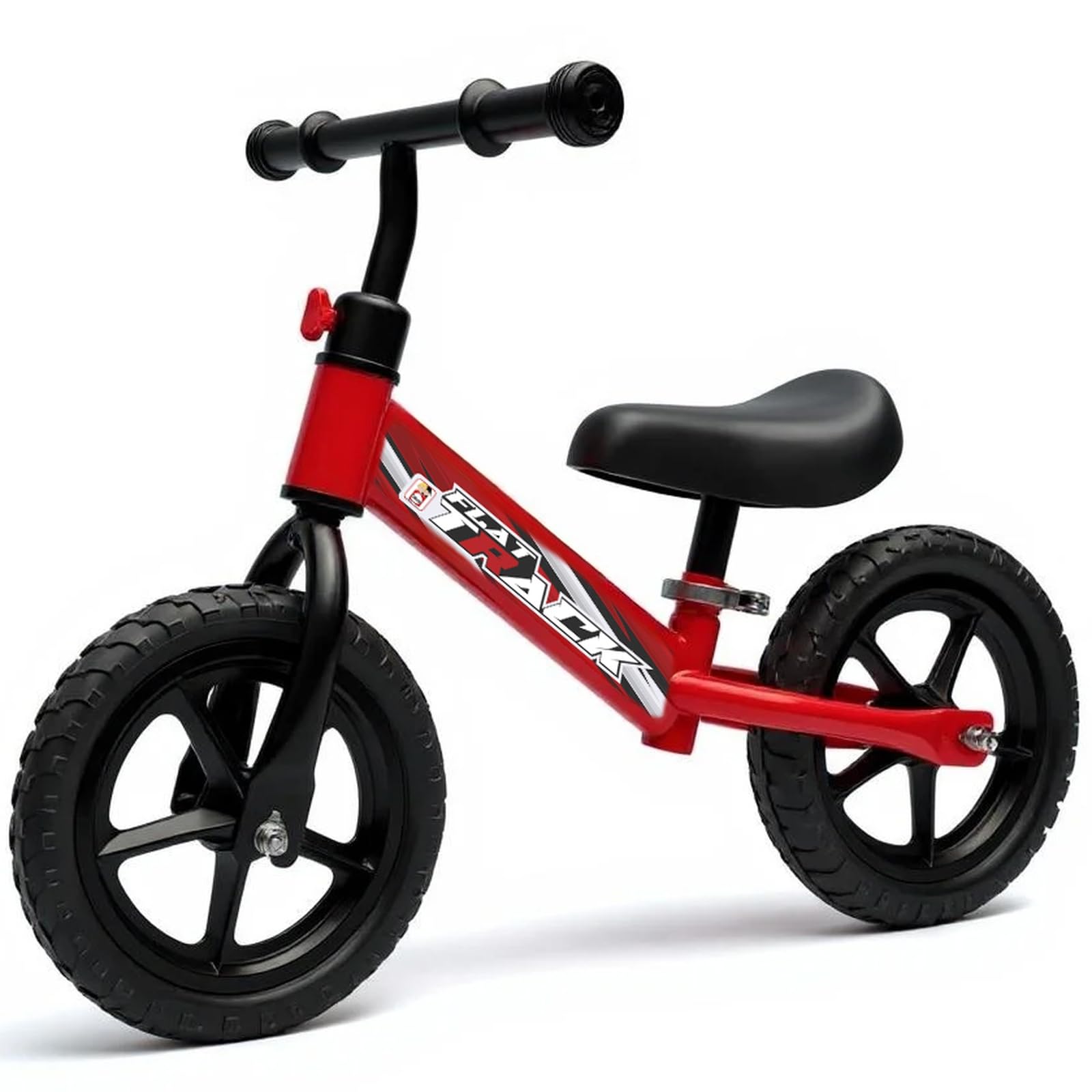 Chicos - Flat Track Bicicleta sin Pedales para Niños 2–5 Años | Balance Bike Ultraligera | Sillín Acolchado, Manillar Ajustable y Antipinchazos | Regalo Ideal para Aprender a Montar | Rojo (37004)