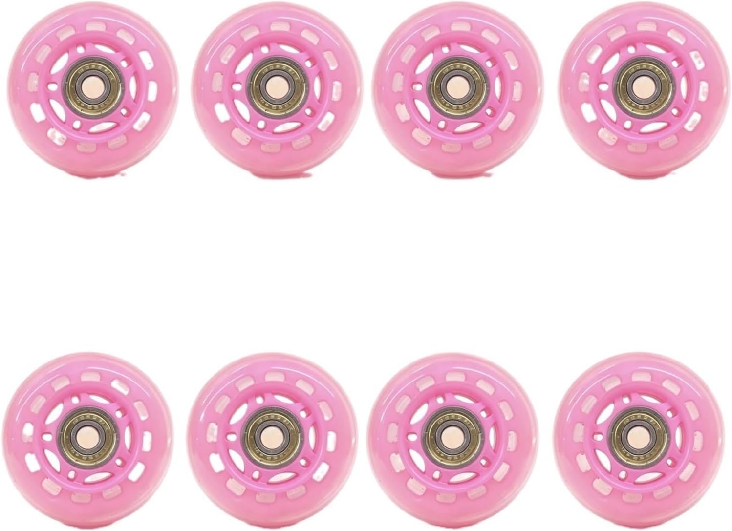 Inline Skate Wheels 8pcs 64mm PU Multi-Function Wheels, High-Speed Quiet Wear-Resistant with Abec-7 Bearings, Replacement for Luggage, Skates(Transparent green)