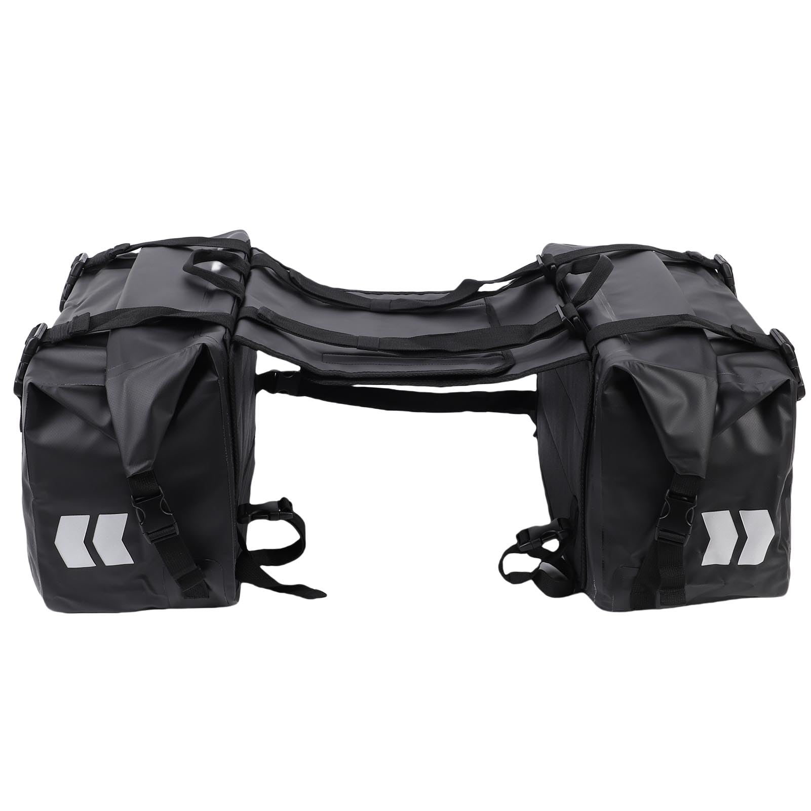 Alomejor Motorrad-Satteltaschen, 500D PVC wasserdichte Motorrad-Gepäcktasche, 30 L auf Jeder Seite, Abnehmbare Rahmenhalterung, Rollverschluss, Formbeständigkeit, für Pendler, Tourenfahrer