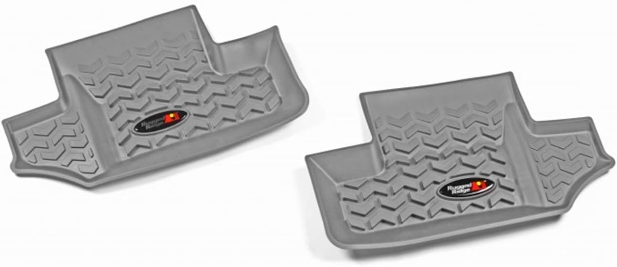 Rugged Ridge 14950.02 Floor Liner, Rear; Gray, 2007-2018 Jeep Wrangler JK