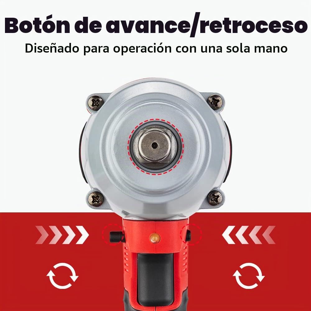 TEENO Llave de impacto Baterías de iones de litio sin escobillas de 20 V 4,0 Ah, 4 vasos de impacto, 1/2 pulgada, 600 N.m (una batería)