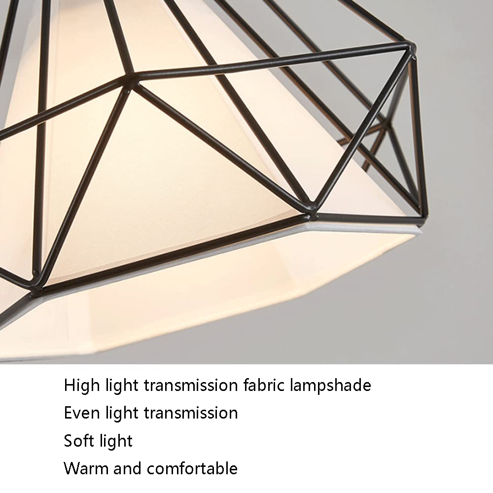 RCIDOS Luces Colgantes Industriales Elegantes Lámpara Suspensión Hueca Estilo Nórdico Lámpara Colgante Diamante Un Solo Cabezal Accesorio Iluminación Techo De Metal Romántico para Restaurantes Comida