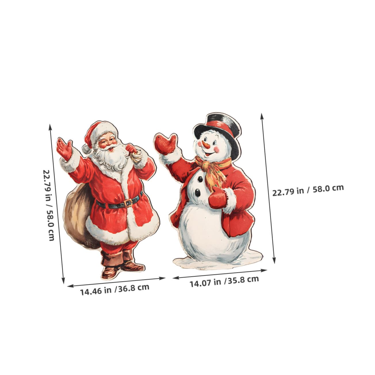Cabilock 2stücke Weihnachtsmann-schneemann-türhänger aus Holz von Winter-türschild mit Schneeflocken-Design für Veranda und Haustür-Dekoration