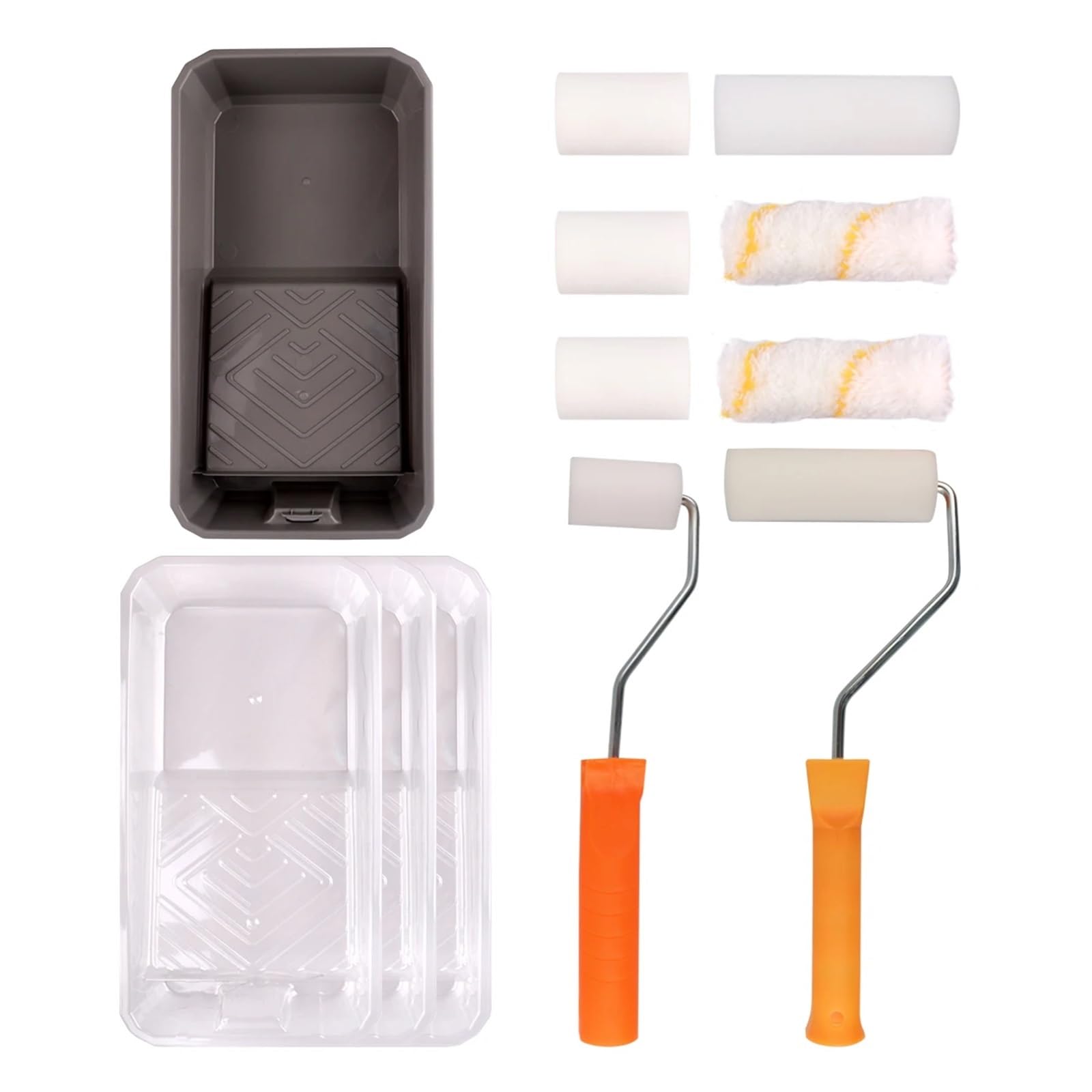 Kit de rodillo de pintura de 4/6 pulgadas, Kit de herramientas antigoteo de rodillo de pintura acrílica y espuma, Kit de pintura con bandeja for uso artesanal en casa cuicui (Color : 14pcs 2in