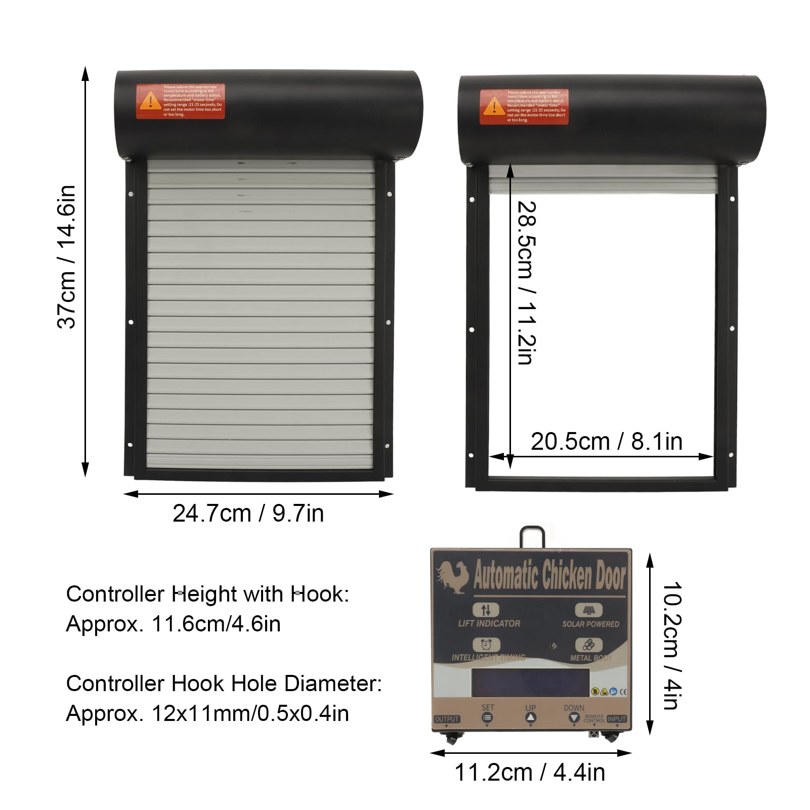 Automatic Chicken Coop Door Timer Auto Door Opener Kit With Infrared Sensor To Prevent Chicken Duck, Goose From Being Crushed Rainproof Auto Chicken Guard Door With Remote Control Actuator Motor - View #5