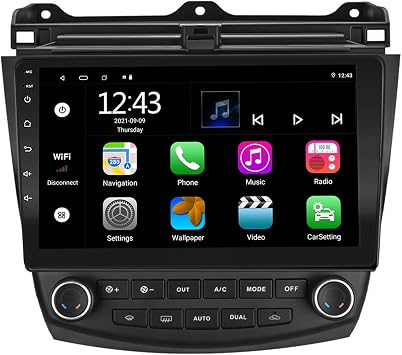 EZoneTronics Carplay Radio Android Car Stereo for Honda Accord 7th 2003-2007 with Wireless Carplay Android Auto 10.1'' Touch Screen GPS Bluetooth WIFI USB Split Screen SWC FM/RDS Mirror Link 2G + 32G