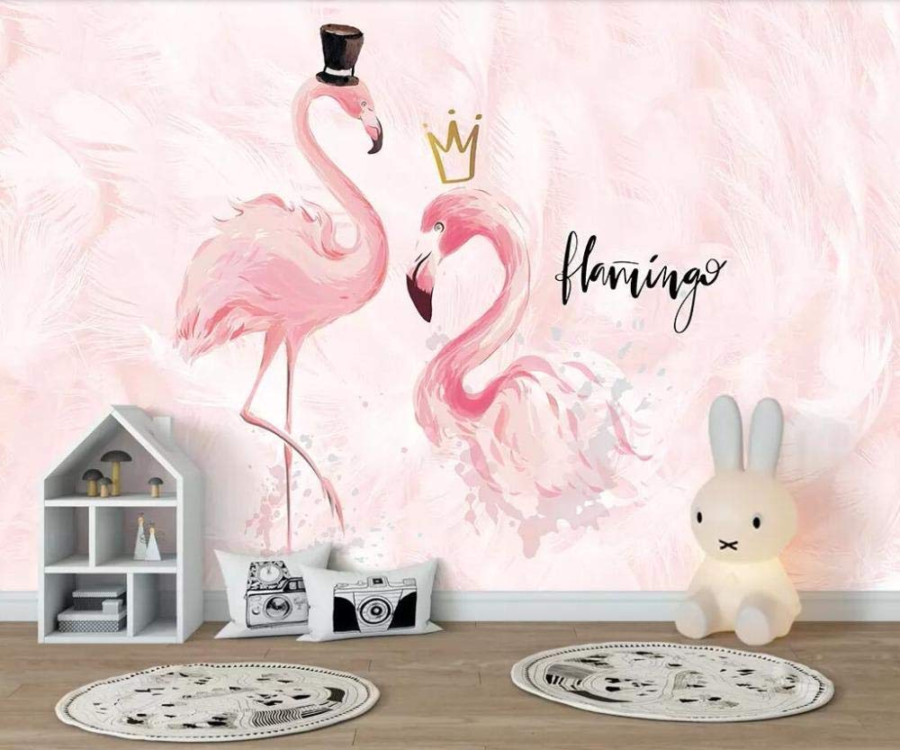 Papier peint panoramique 3d flamant rose pour mur de salon et décoration de maison