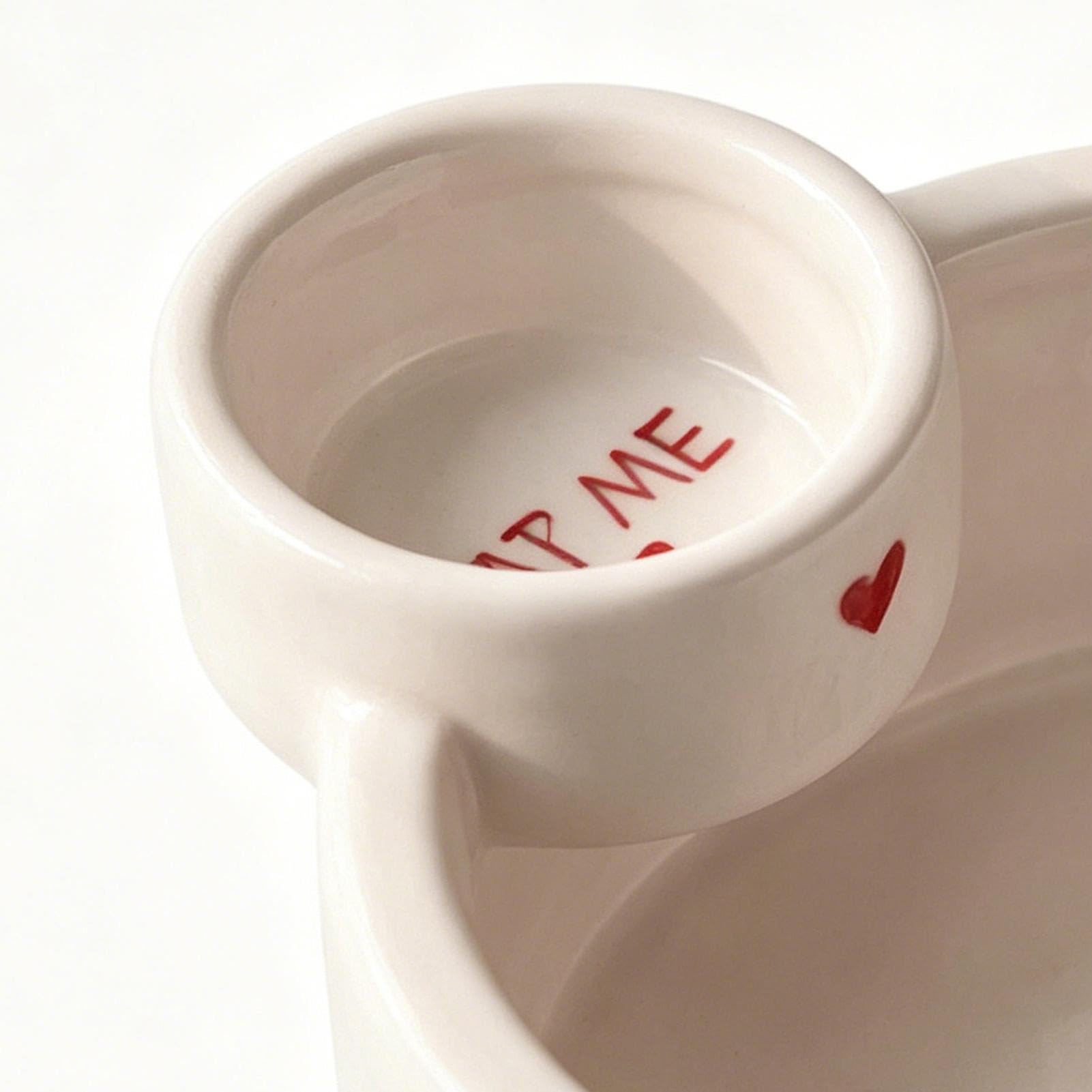 separatore per salsa, doppio scomparto in ceramica, di servizio per patatine, separato per la colazione di , festa, scuola, pranzo, picnic, ufficio, cena,