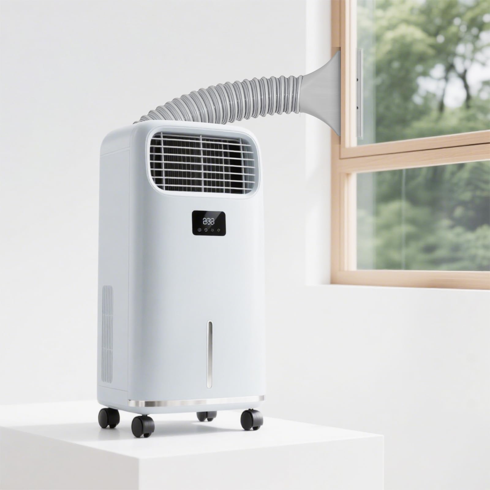 Abflachter Schlauchluft Entlüftungsadapter – Universell für mobile Klimaanlage, Trockner & Belüftung | Robuste Fensterdurchführung für Dachfenster & enge Rahmen | Klimagerät Zubehör