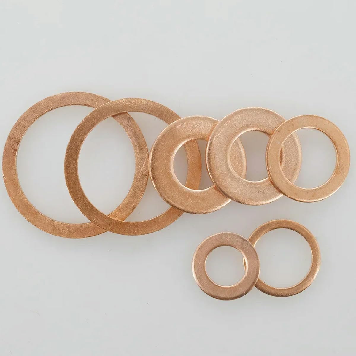M5 M6 M8 M10 M12 M16 M18 M20 M22 M24 Arandelas sólidas de cobre puro Tapón de cárter de aceite para motocicleta de automóvil Junta de sellado Espaciadores Arandela-M20x26x1.5-200Pcs