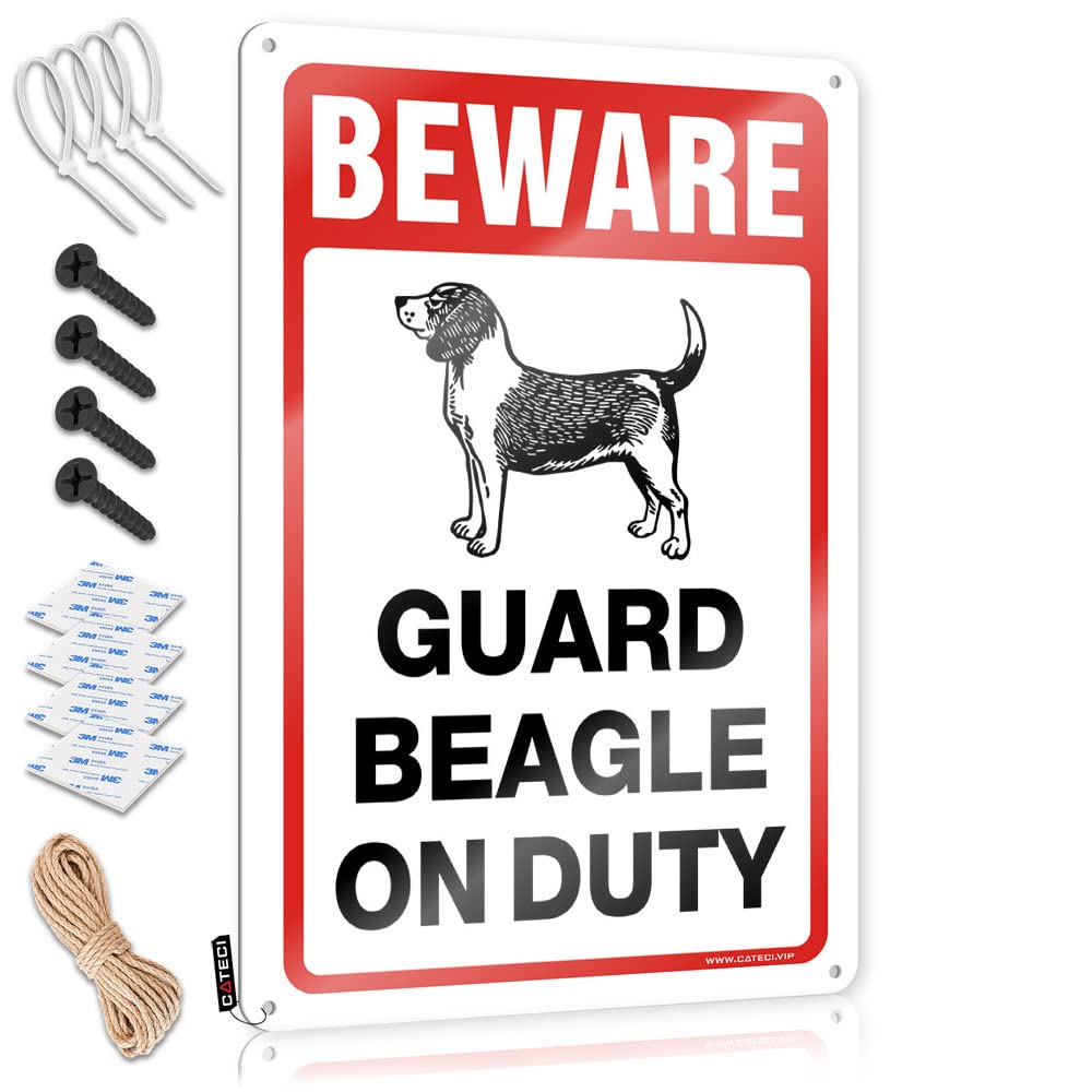 Prints, Wall Art Clearance Warning Beware! Guard Beagle On Duty | Rustic Classic Wall Art(30X40CM)