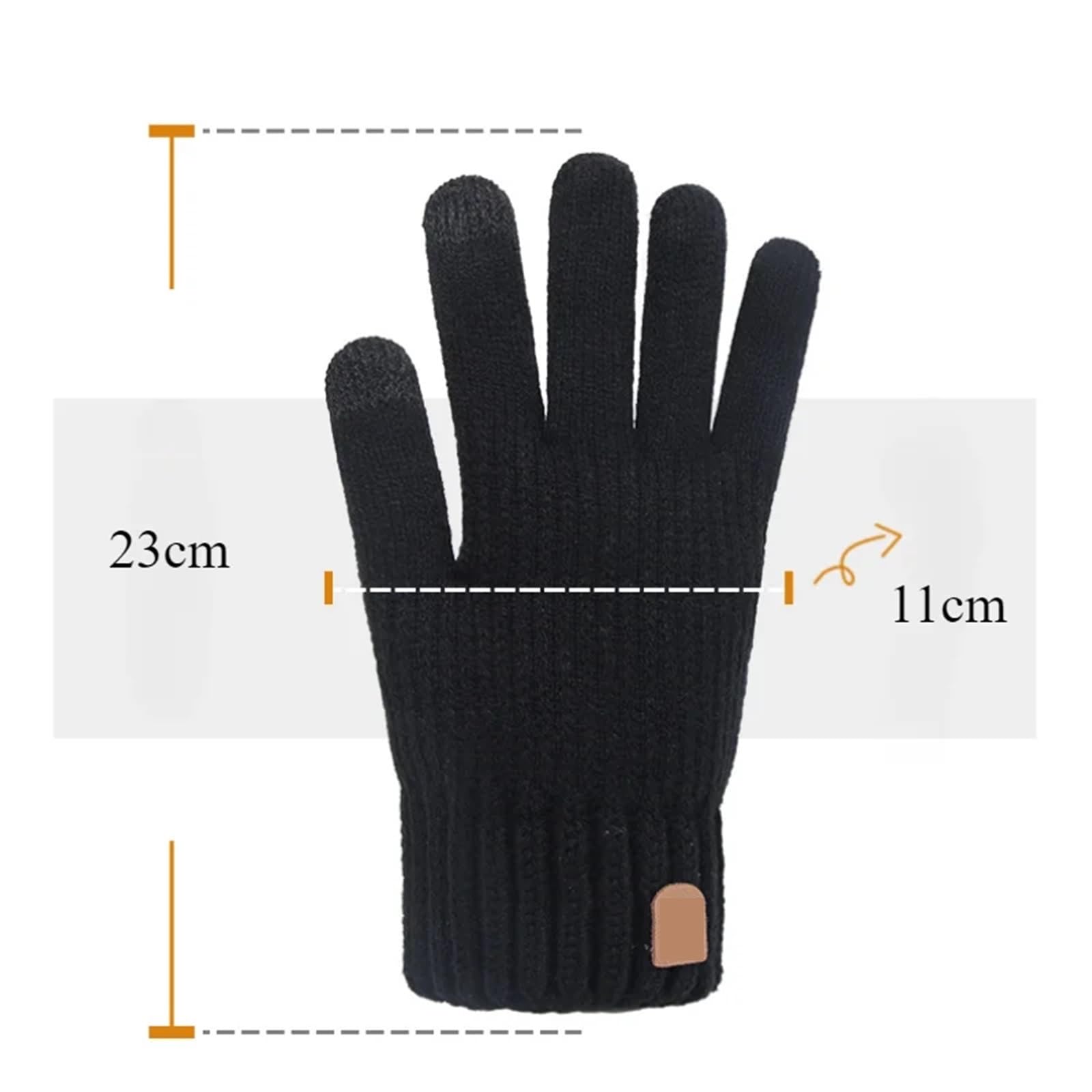 Guantes cálidos con Dedos completos for Hombre, Guantes de Invierno for Hombre y Mujer, Guantes de Punto Gruesos for Ciclismo y conducción(Dark Gray)