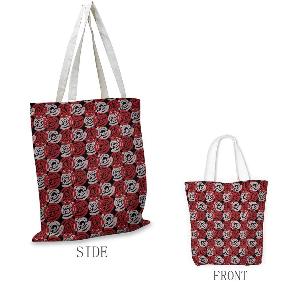 Floral Craft Canvas Shopping Bag Abstract Digital Featured Rose Petals Romantic Nature Themed Illustration Can Also be Loaded with a Laptop W15.75 x L13.78 Inch Black Ruby Pale Mauve