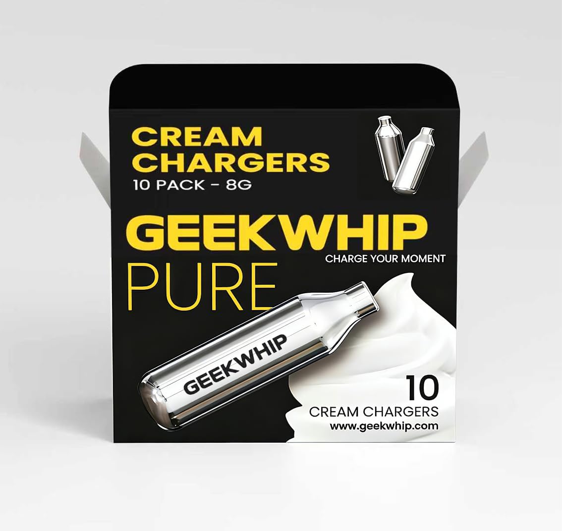 Whipped Cream Chargers 8g (10 Pack x 5) – 50 Count Refill for Whipped Cream Dispenser, Coffee, Desserts & Home Baking