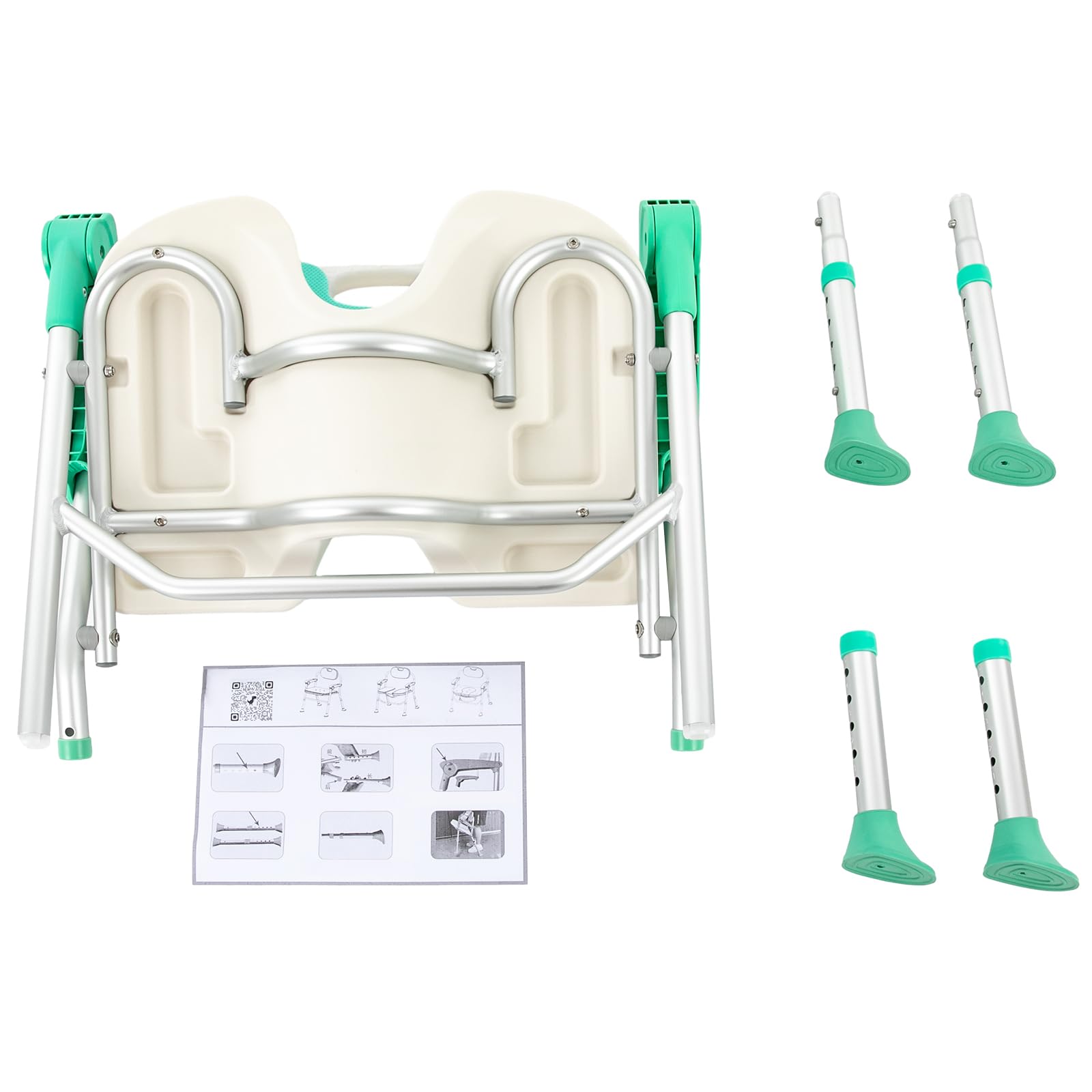 Silla de ducha regulable en altura, con respaldo y reposabrazos, hasta 125 kg, con almohadillas antideslizantes para los pies, para personas mayores, embarazadas, discapacitados, color azul
