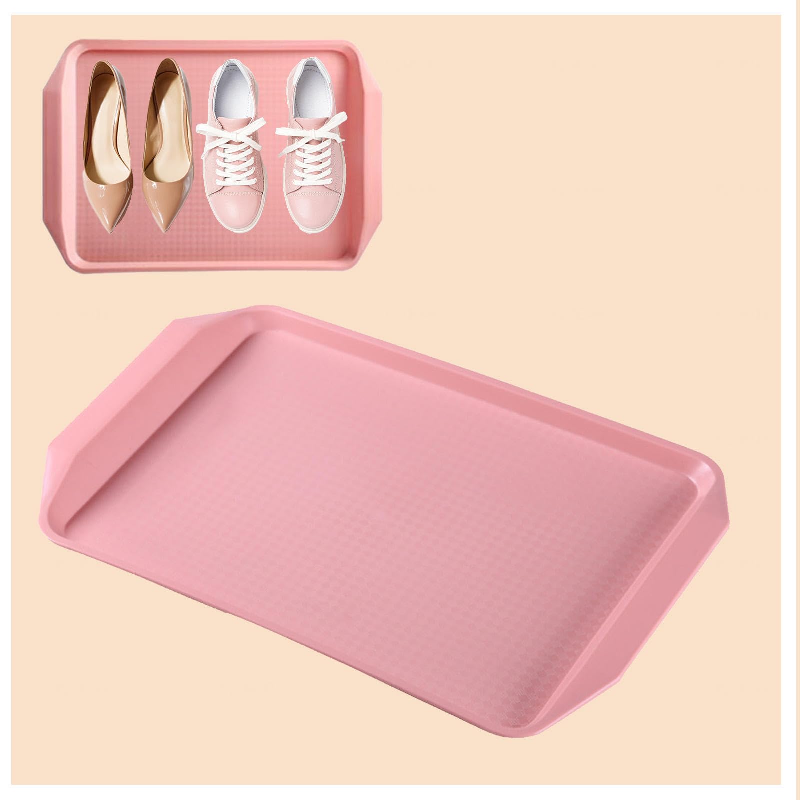 RRRYYYZZ Boot Trays for Entryway 3 Pack Boot Mats for Entryway Dog Bowl Tray for Garden, Bedroom, Entrance Area, Garage Boot Tray,Pink