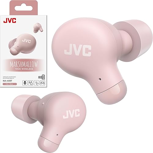 JVC Marshmallow - Auriculares inalámbricos Bluetooth 5.3 con batería de 28 horas, auriculares de espuma viscoelástica para comodidad durante todo el