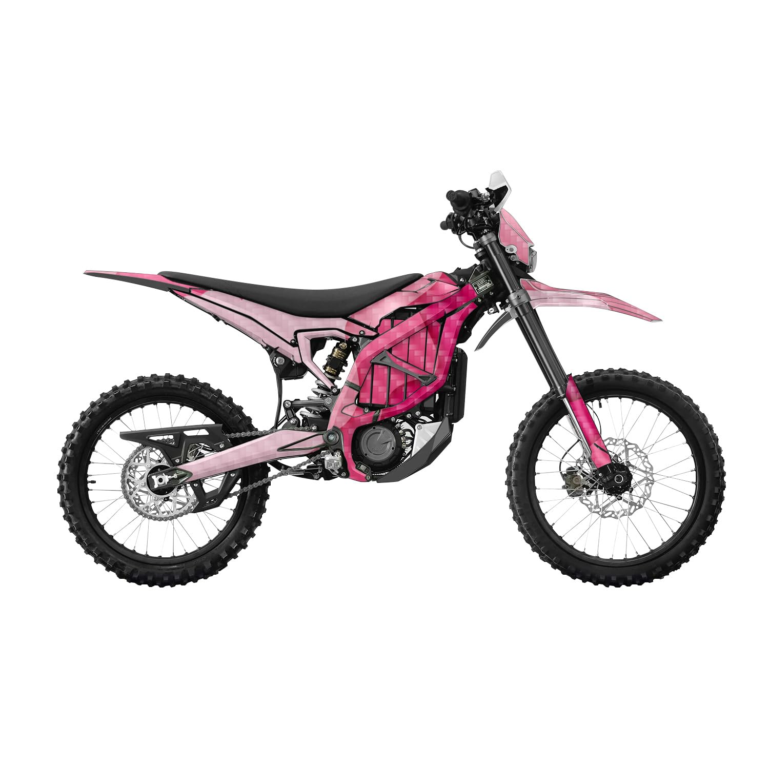 Carbon Fiber Surron Ultra Bee Graphics Kit Wrap - Papercraft Magenta - Sur-Ron Skin - Premium 3M Vinyl Protective Wrap Decal Cover - Easy to Apply | Crafted in The USA by MightySkins