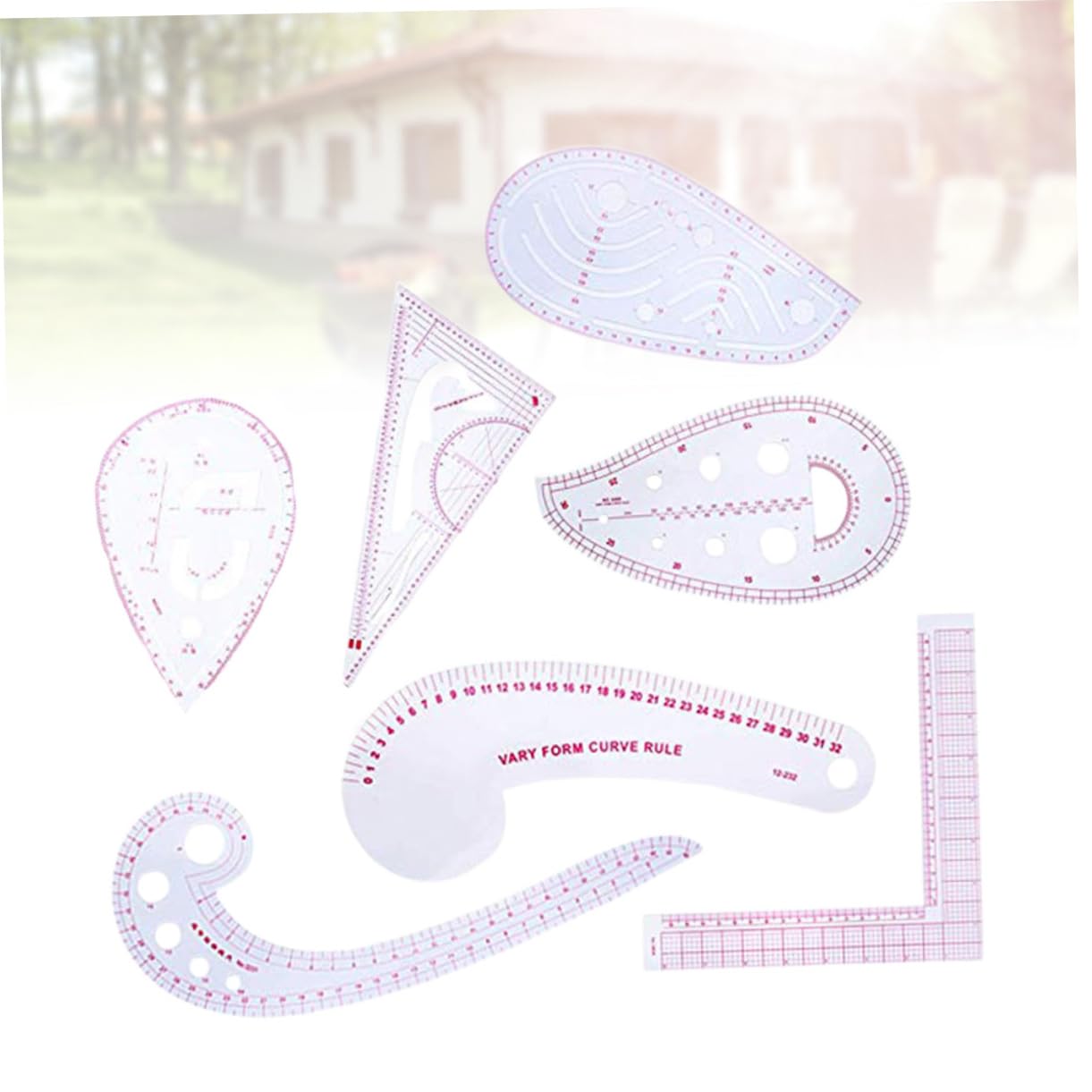 SHINEOFI 7 Piezas Reglas de Corte para Costura Herramientas de Medición Reglas Multifuncionales para Patchwork Acolchado Uso el Hogar Medida para Ropa
