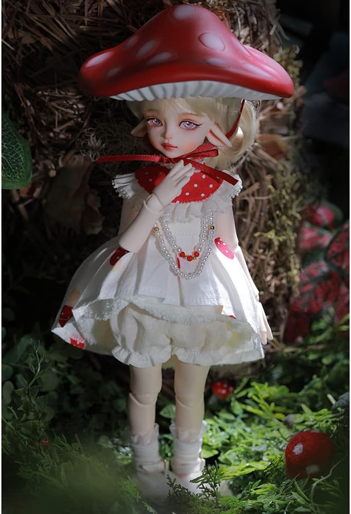 スーパーsale セール期間限定 1 6bjd人形27 3cm10 8in球体関節人形かわいい服セット靴ウィッグマッシュルームハットメイクアップフェイスとアクセサリー Diyレジンギフト Cougaropen Com