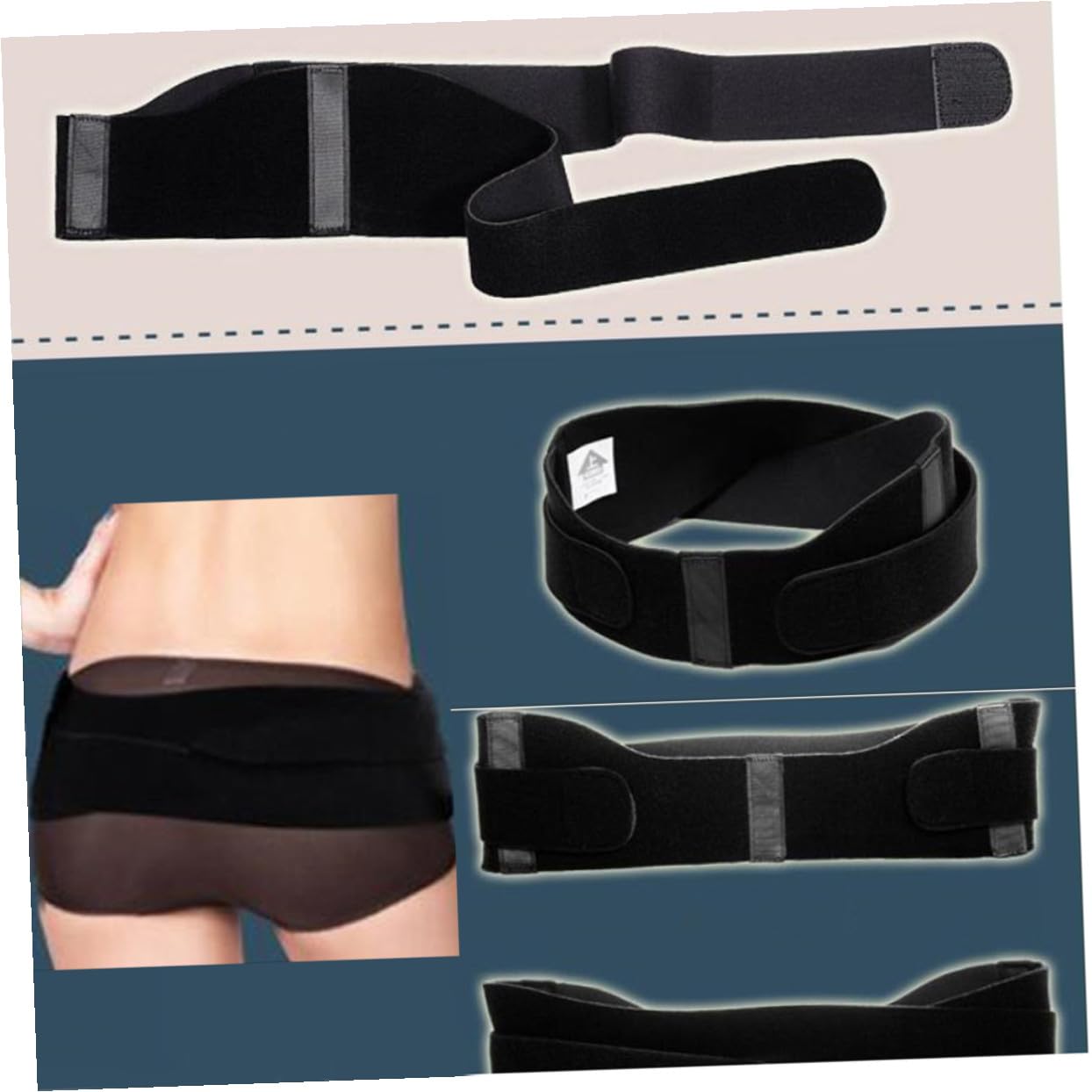CALLARON Belly Belt Maternity Support Belt Pelvis Support Belt Brace for Rib Female Abdominal Band Postpartum Waistband Pelvic Brace Abdominal Wrap Pregnancy Support Band Black