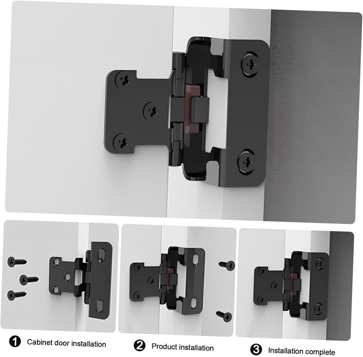 Mipcase 5sets Overlay Cabinet Hinges Soft Close Mechanism for Kitchen Doors Finish Easy to Install Screws Self-Closing Function Cold-Rolled Construction