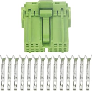 Qingqing Store Conector verde impermeable del coche de la abrazadera de 14 pines con el conector terminal del coche DJ7141A-1.2-21 14P(5 Sets)