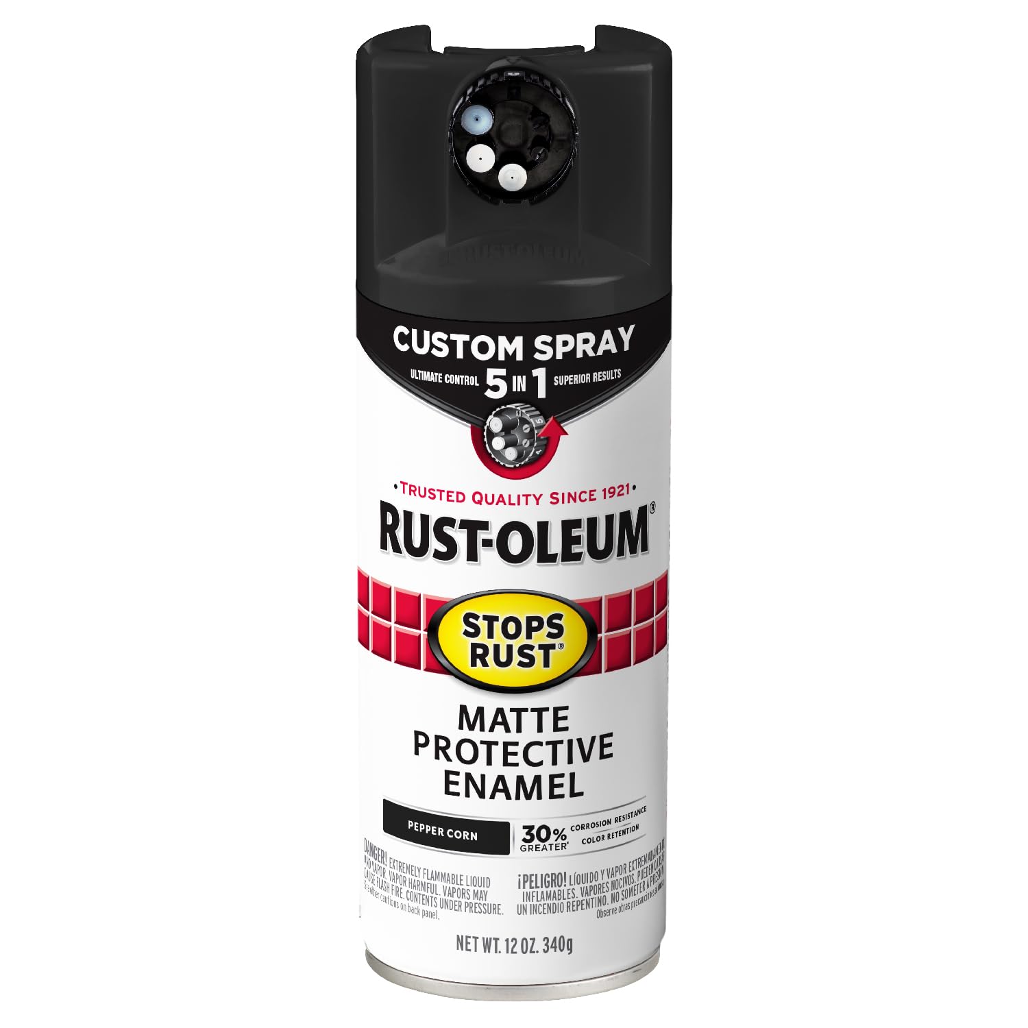 Rust-Oleum Stops Rust Custom 5-in-1 Spray Paint, Matte Peppercorn