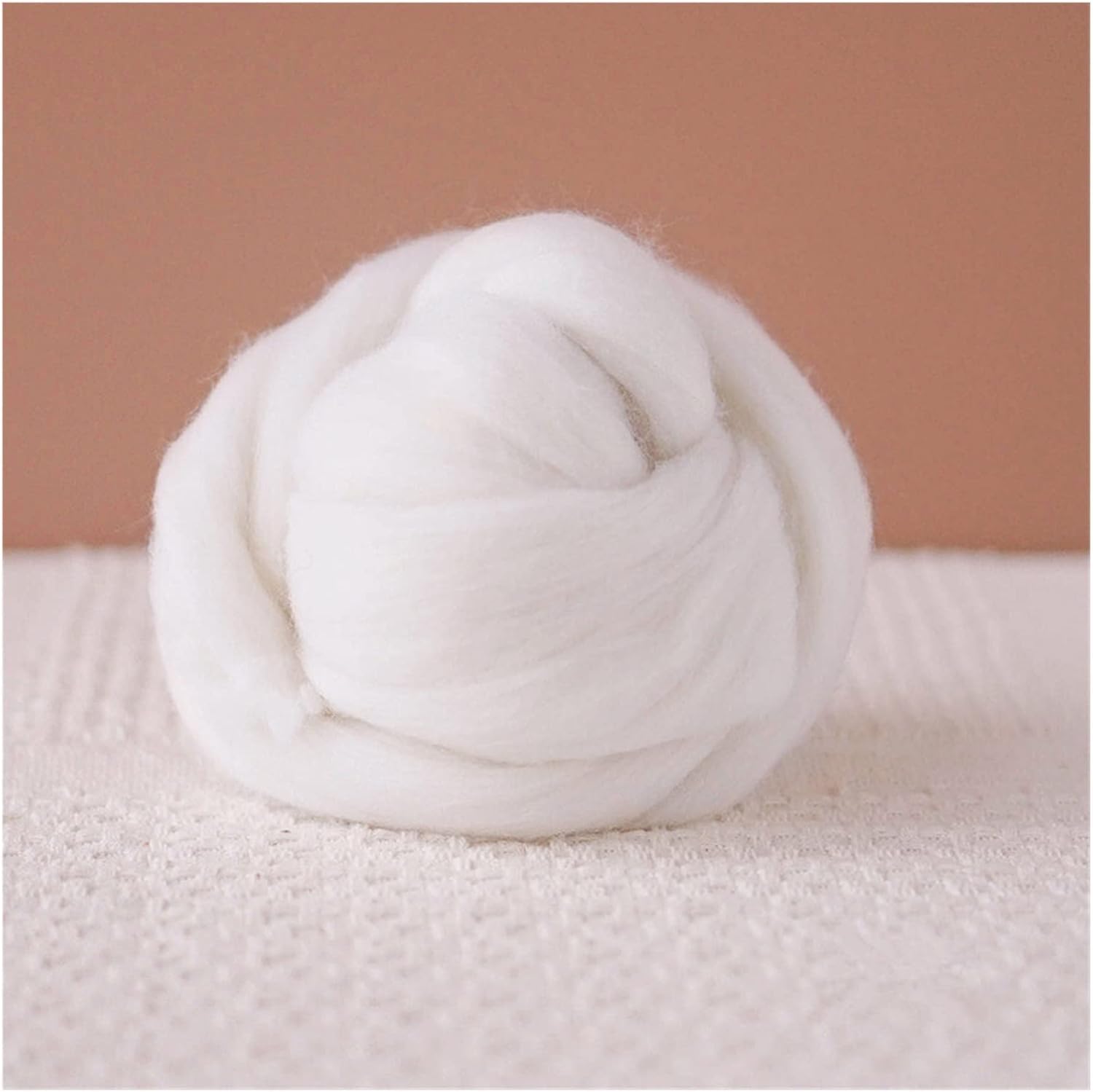 Double Knitting 20(@ g WhiteBeige Felting Tops Soft Roving Wool Fibre Spinning Wet DIY Love Needlework Needle Felting Kit (Color : SPYA81, Size : 100g)